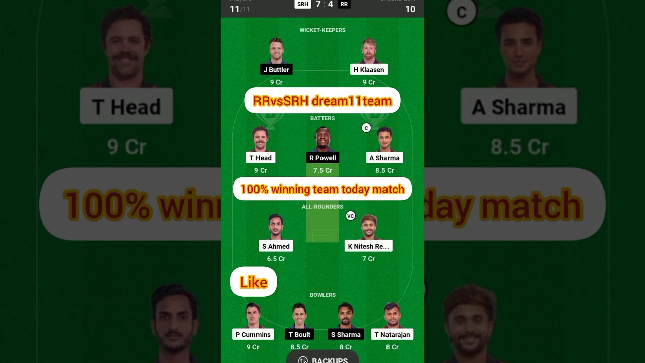 srh vs rr dream11 prediction 