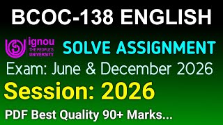 BCOC 138 Solved Assignment 2025-26 English, BCOC 138 Solved Assignment 25-26, BCOC-138 Assignment
