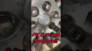Swollen lug nuts