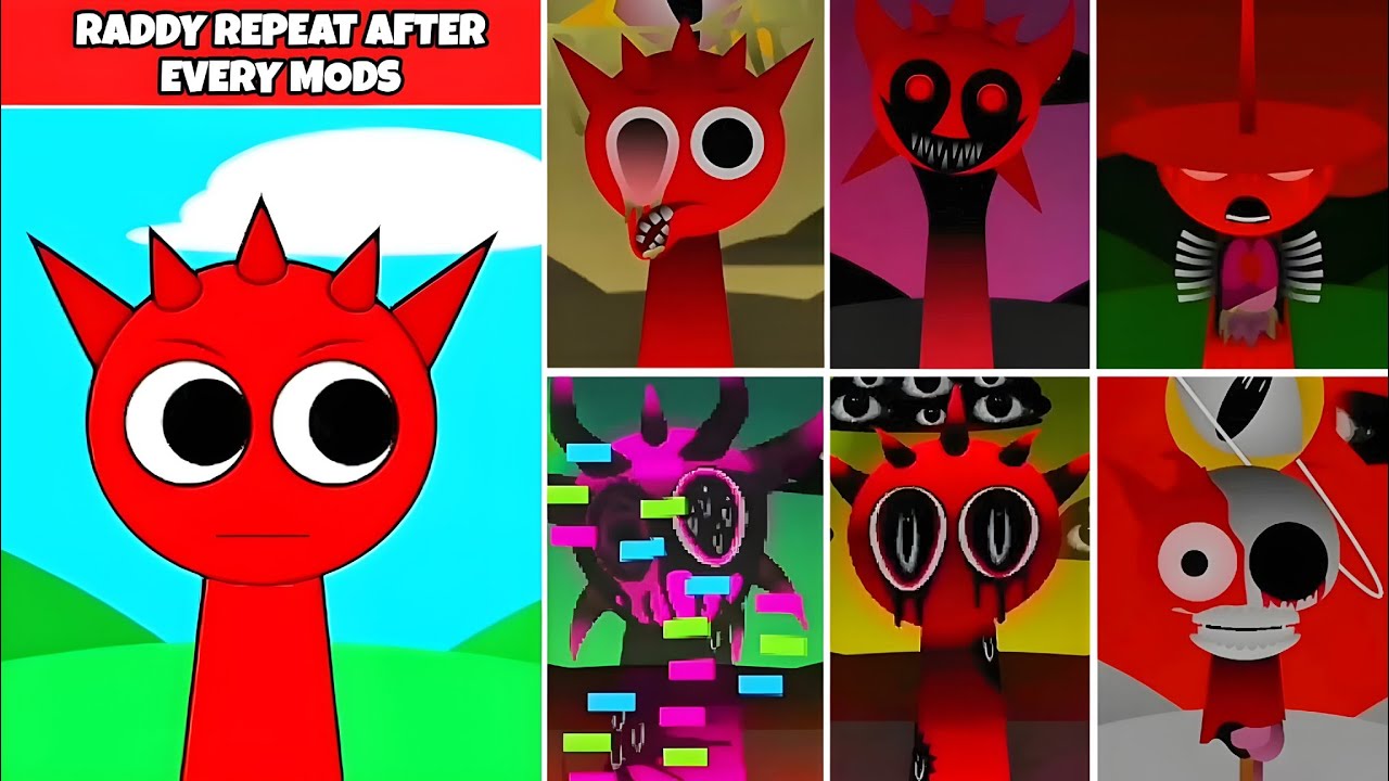 Sprunki Retake Mod Raddy Sprunki Raddy From Phase 1 Repeat After Every Famous Mods - YouTube