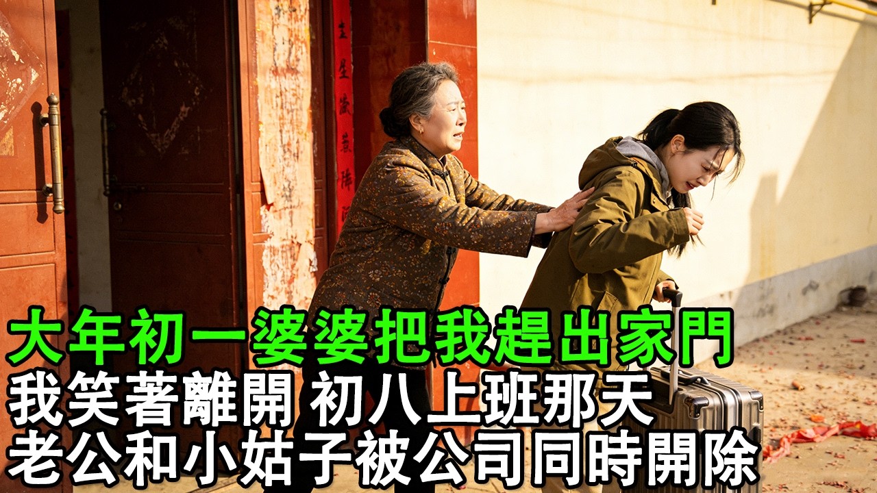 【完結爽文】大年初一婆婆把我趕出家門，我笑著離開。初八上班老公和小姑子被公司同時開除#婆媳 #家庭 #婚姻 #情感 #情感故事 #故事 #家庭故事 #家庭倫理 #退休生活 #老年生活 #老年健康