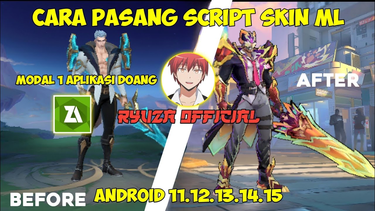 Cara Pasang Script Skin Ml Terbaru Di Android 11,12,13,14,15