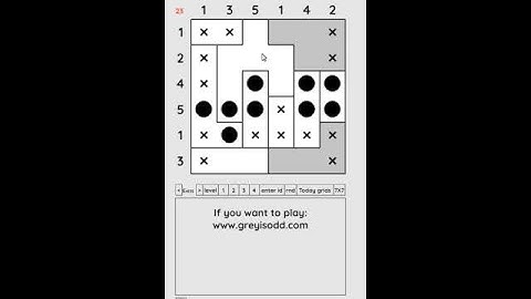 Grey is Odd - Today grids. Solution level 2 6X6 dated 05-19-2024 #logicpuzzles #logicgames  #games