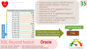 Oracle SQL Practical question | SQL to compute year end credit card balance
