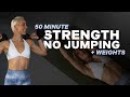 50 MIN FULL BODY STRENGTH WORKOUT | NO JUMPING | Knee Friendly | Weights | With Repeat