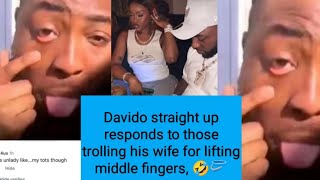 Ntor 🤣🪣 Davido respond to fans crying over chioma middle fingers lifting 