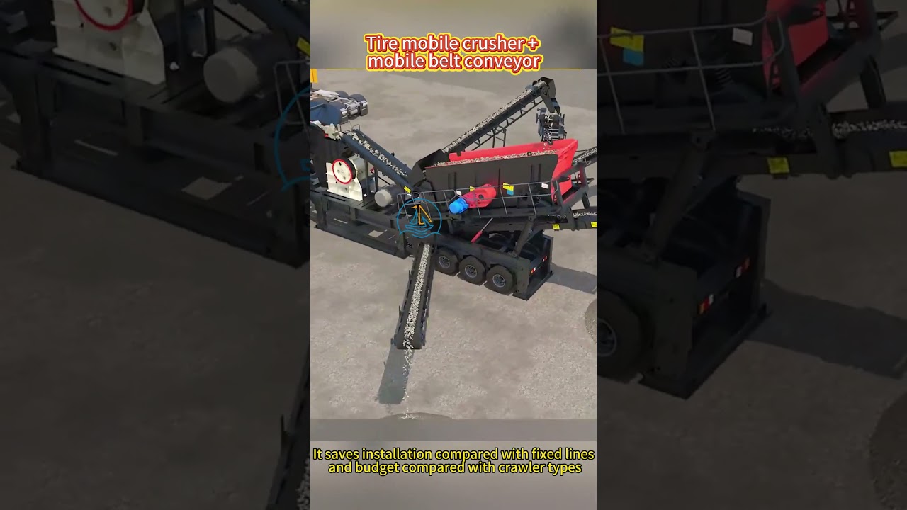 Tire-type crusher + mobile conveyor