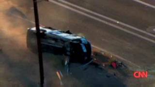 Van Flips And 28 Illegal Immigrants Jump Out