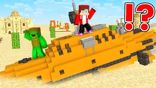 JJ And Mikey Survive On SUBMARINE In SAND SEA In Minecraft - Maizen