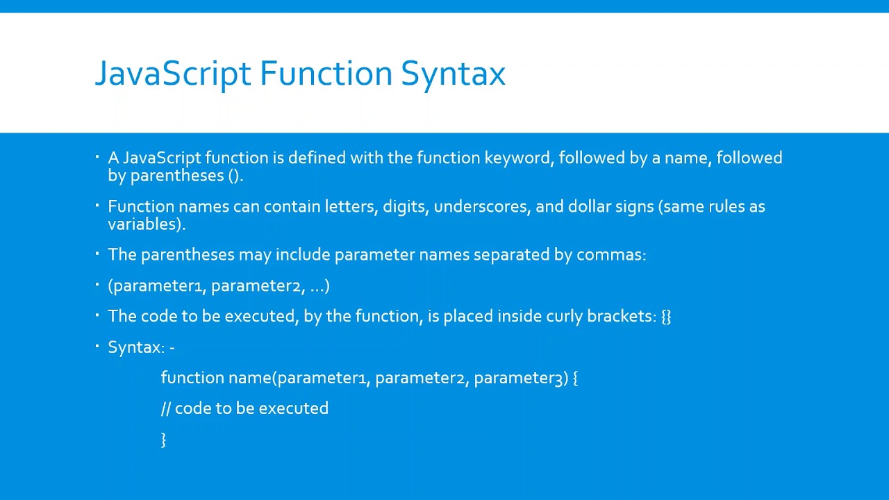 JavaScript Functions - YouTube