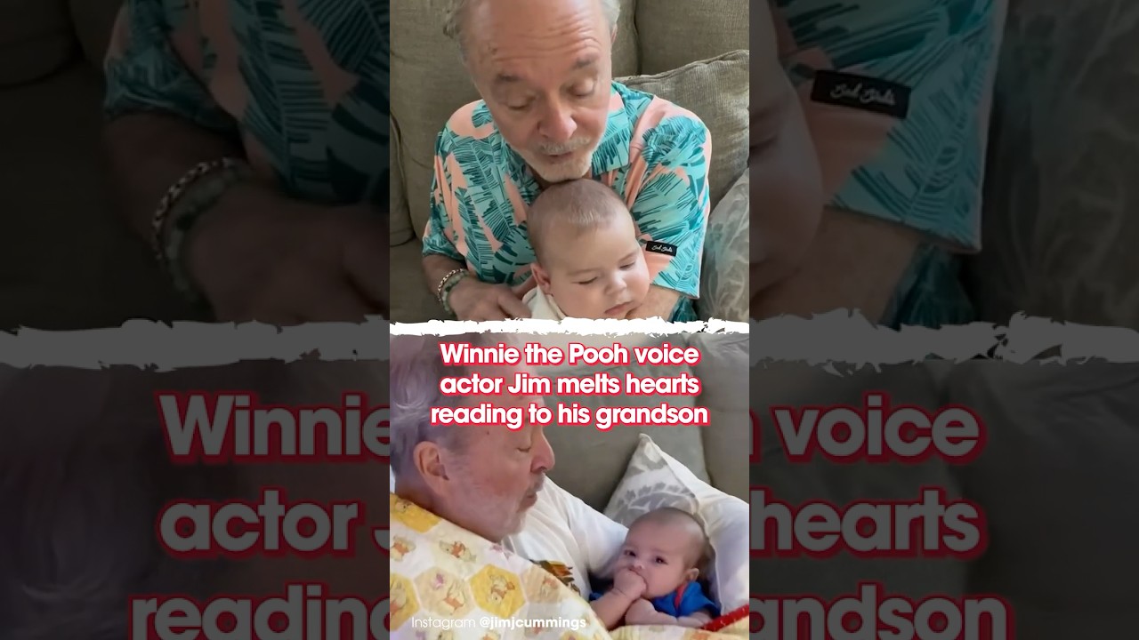Winnie the Pooh voice actor Jim Cummings melts hearts reading to his grandson