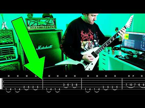 280 BPM BRUTAL DEATH METAL RIFFS Tapping Legato Chugs + TABS ON SCREEN !!!!