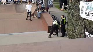 BMX rider doesn't listen to security - gets taught important lesson!