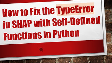 How to Fix the TypeError in SHAP with Self-Defined Functions in Python