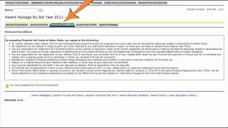 Financial Aid: MetroConnect Self Service Tutorial