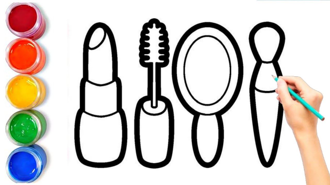 How to draw easy makeup set drawing easy drawing step by step for