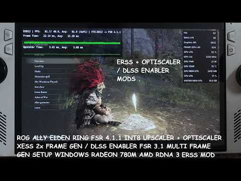 Elden Ring FSR 4.1.1 + XeFG / FSR Multi Frame Gen Setup Rog Ally | ERSS / Optiscaler / DLSS Enabler