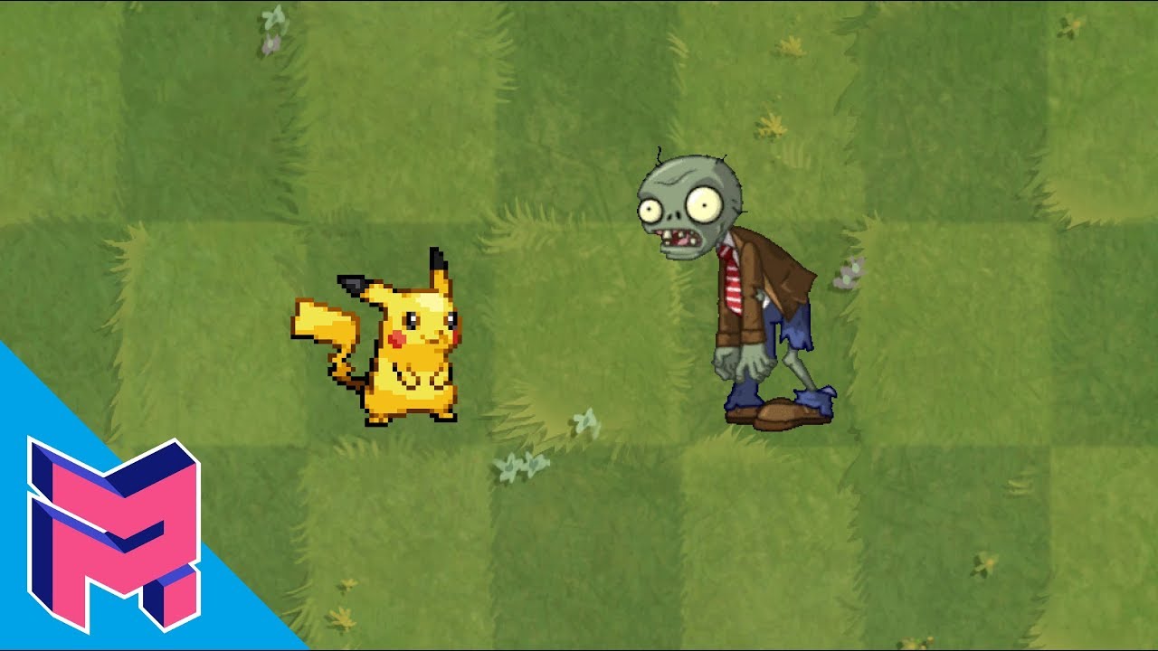 Pokemon vs Plants vs Zombies Hack Animation ( Pikachu )
