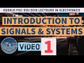 Signals and Systems Introduction (SS-1) KPSC 019/2019 Lecturer in Electronics