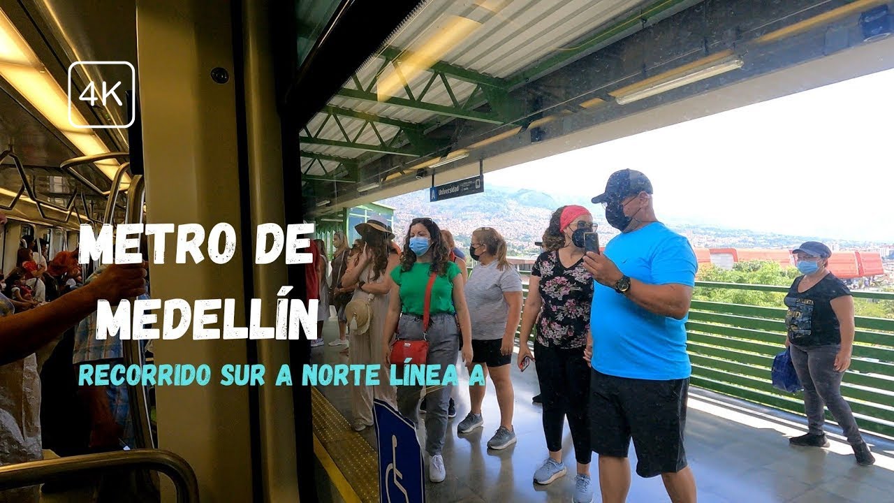 4K Medellín Metro Línea A Estación Estrella a Estacion Madera Sur a Norte 🇨🇴 Sin Destino