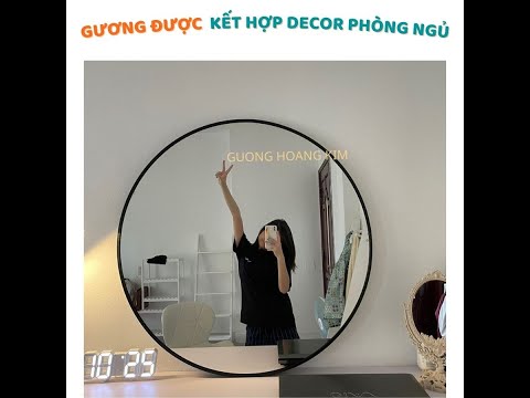 Video gương tròn treo tường bàn trang điểm khung hợp kim 3... - youtube