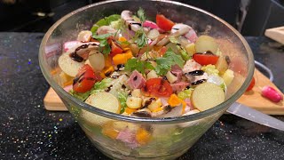 Recette Facile Rapide Salade de Chef Fromage Poulet Vinaigrette Huile d Olive Citron صلطة الصيف