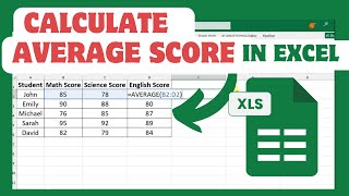 How To Calculate An Average Score In Excel | Average Score of Student Marks