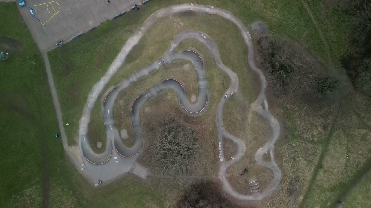 Drone footage of Goldsworth Park, Woking, Surrey, UK 