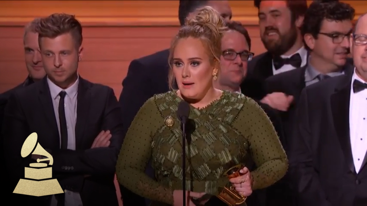 Adele Wins Album Of The Year | Acceptance Speech | 59th GRAMMYs