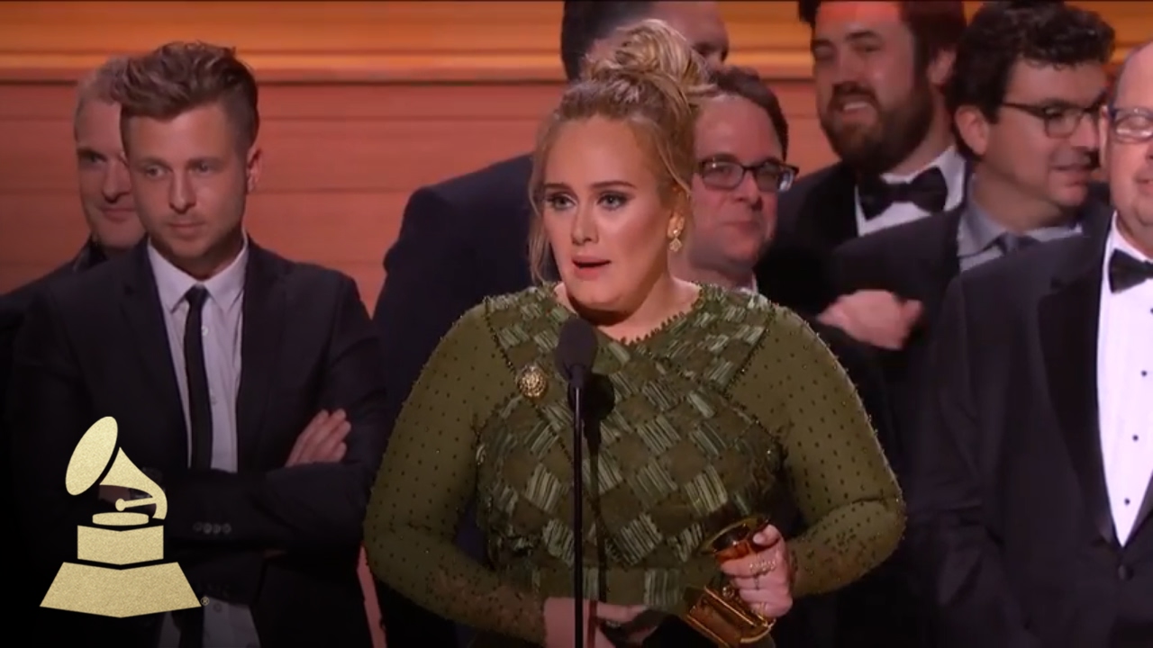 Adele Wins Album Of The Year, Acceptance Speech