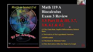 2026 Spring Part 2 Exam 3 Review 3.5_3.7_3.8_4.1_4.2 Derivative Apps