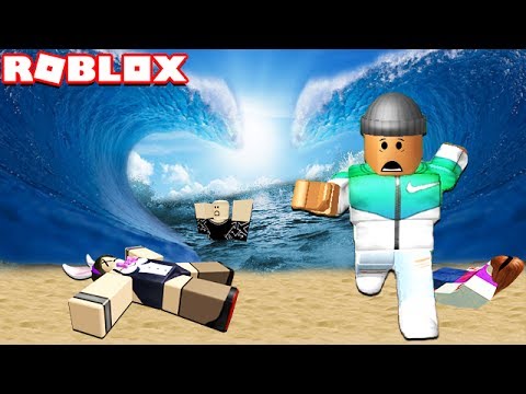 Survive A 999 999 Ft Tsunami Wave In Roblox Youtube