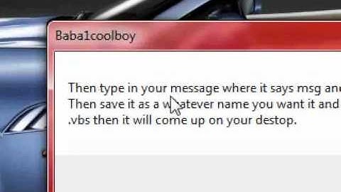 How to make a fake message box on windows 7