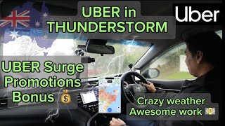 UBER in Thunderstorm ⛈ | Awesome day | Uber Earnings today 2024 in Sydney #dailyvlog #travelvlogs