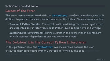 Understanding SyntaxError in Python: How to Diagnose and Fix Issues in Your Code