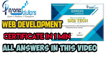 Web Designing &Development Free Certificate from ITRONIX Solutions..Certificate in 1 minute!!