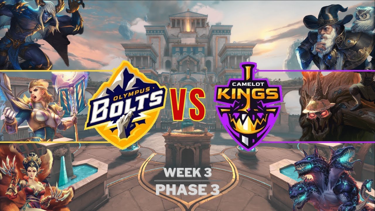 SMITE Pro League Phase 3 Week 3 Olympus Bolts vs Camelot Kings (Just ...