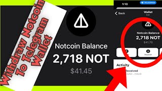 How To Withdraw Notcoin To Telegram Wallet/Step by step send Notcoin to Telegram wallet! screenshot 1