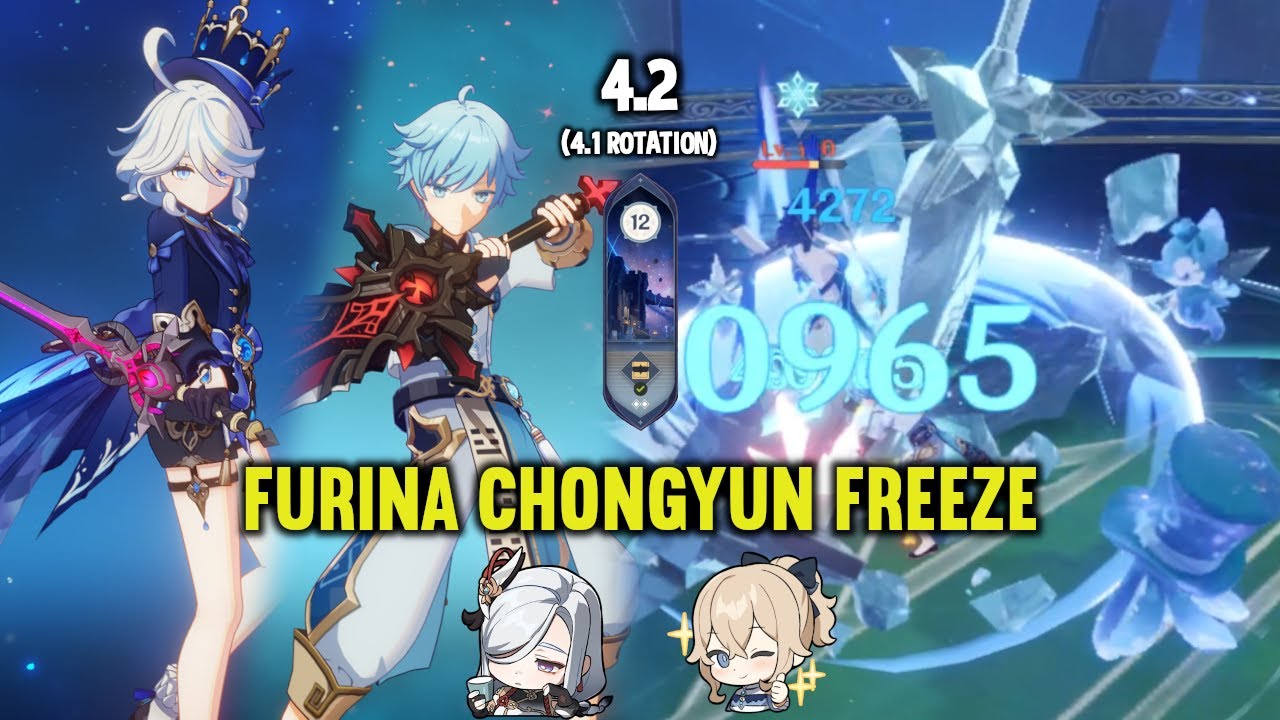 (F2P) C0 FURINA C6 CHONGYUN Freeze | 4.2 Spiral Abyss Floor 12 (4.1 ...