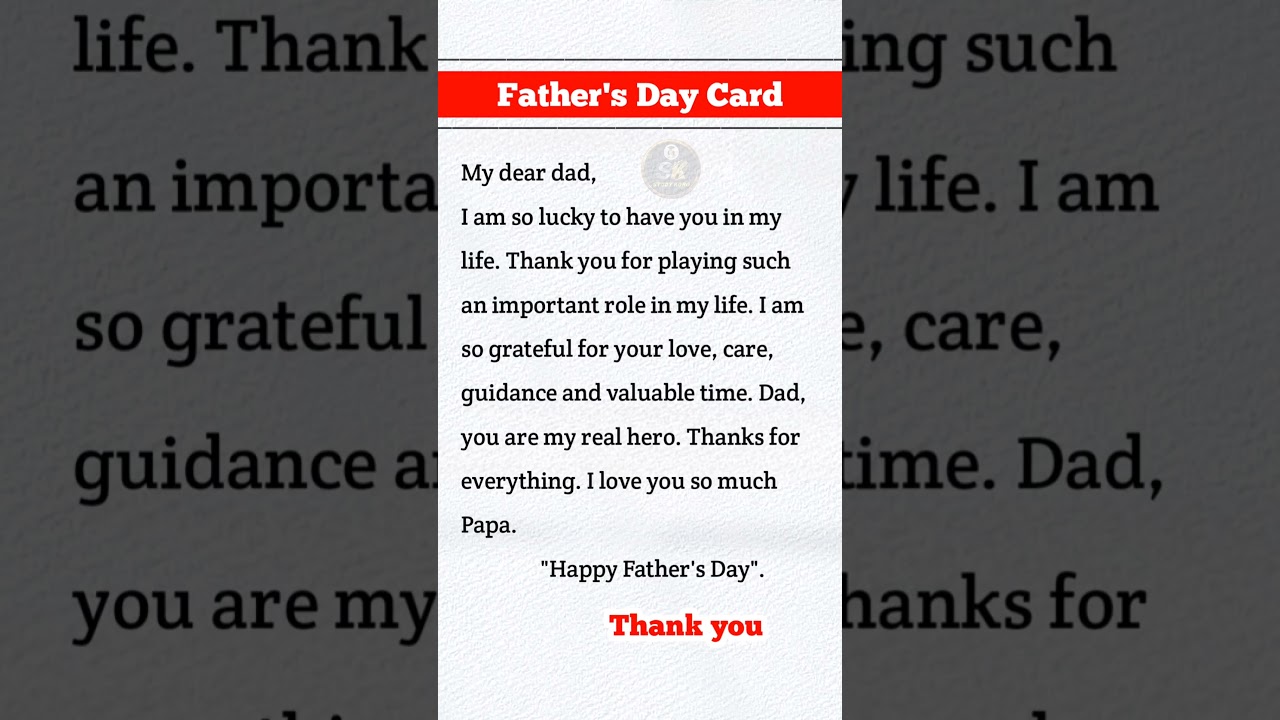Father's Day Card Writing | Happy Father's Day Card 2025 | 