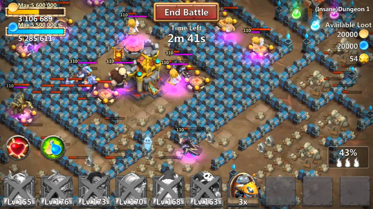 Castle Clash Insane Dungeon 1-6 Tutorial - YouTube
