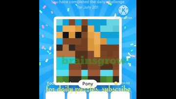 Nonogram daily challenge 20 july 2023 - Easy - solution / answer / how to solve puzzle #brainsgrow