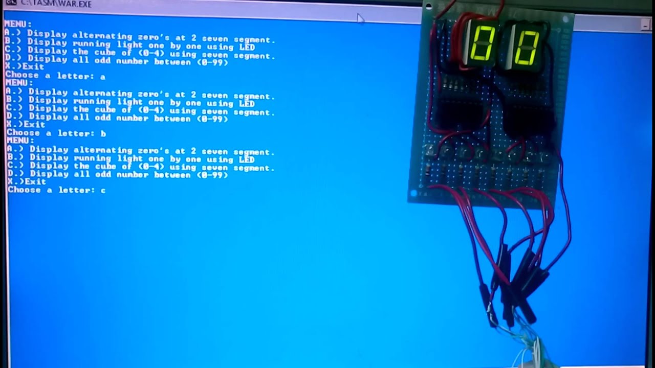 Parallel Port Interfacing using Assembly Language - YouTube