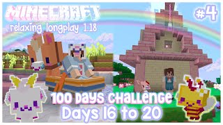 Days 16 to 20 ♡ Minecraft 100 Days Challenge ♡ Kawaii Relaxing Longplay 1.18 (no commentary) EP #4