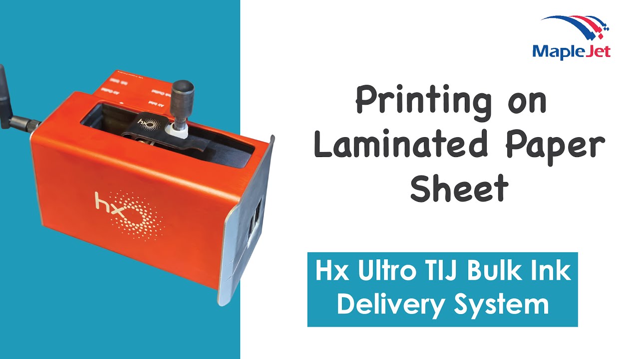 Thermal Inkjet Printing onto laminated paper sheet with Hx Ultro Bulk Ink System