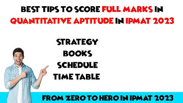 Strategy for Quantitative Aptitude for Ipmat 2023 | how to score full marks in quantitative aptitude