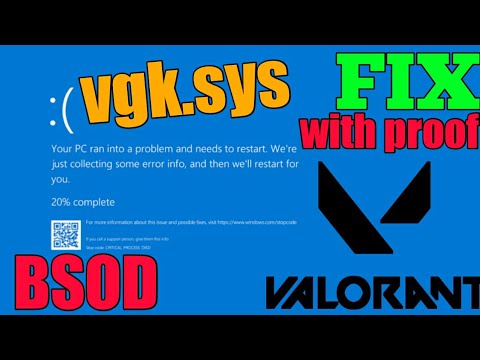 Vgk Sys Blue Screen Fix Valorant Anticheat Bsod Fix In Lga 775 Youtube