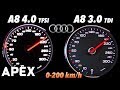 2017 Audi A8 3.0 TDI vs. A8 4.0 TFSI - Acceleration Sound 0-100, 0-200 km/h | APEX