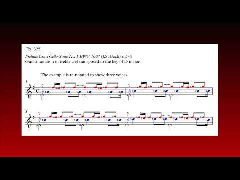 Video #70: Prelude from Cello Suite No. 1 (J.S. Bach), m1-4, played in three voices