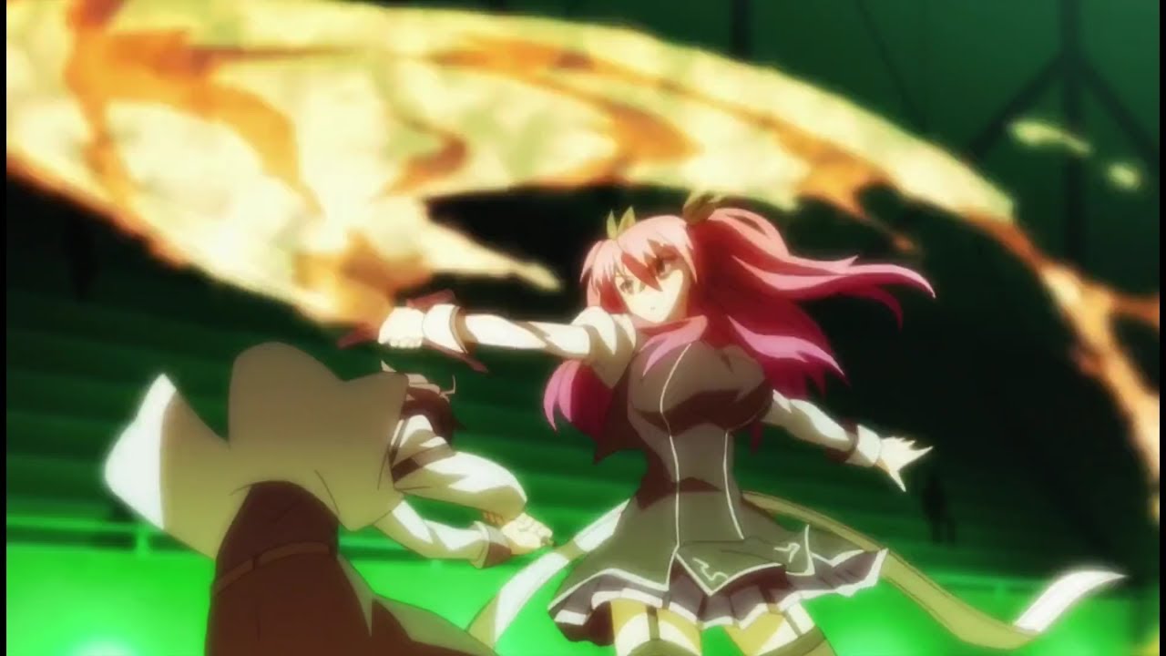 Stella Vermillion vs Shizuku Kurogane. Rakudai Kishi no Eiyuutan